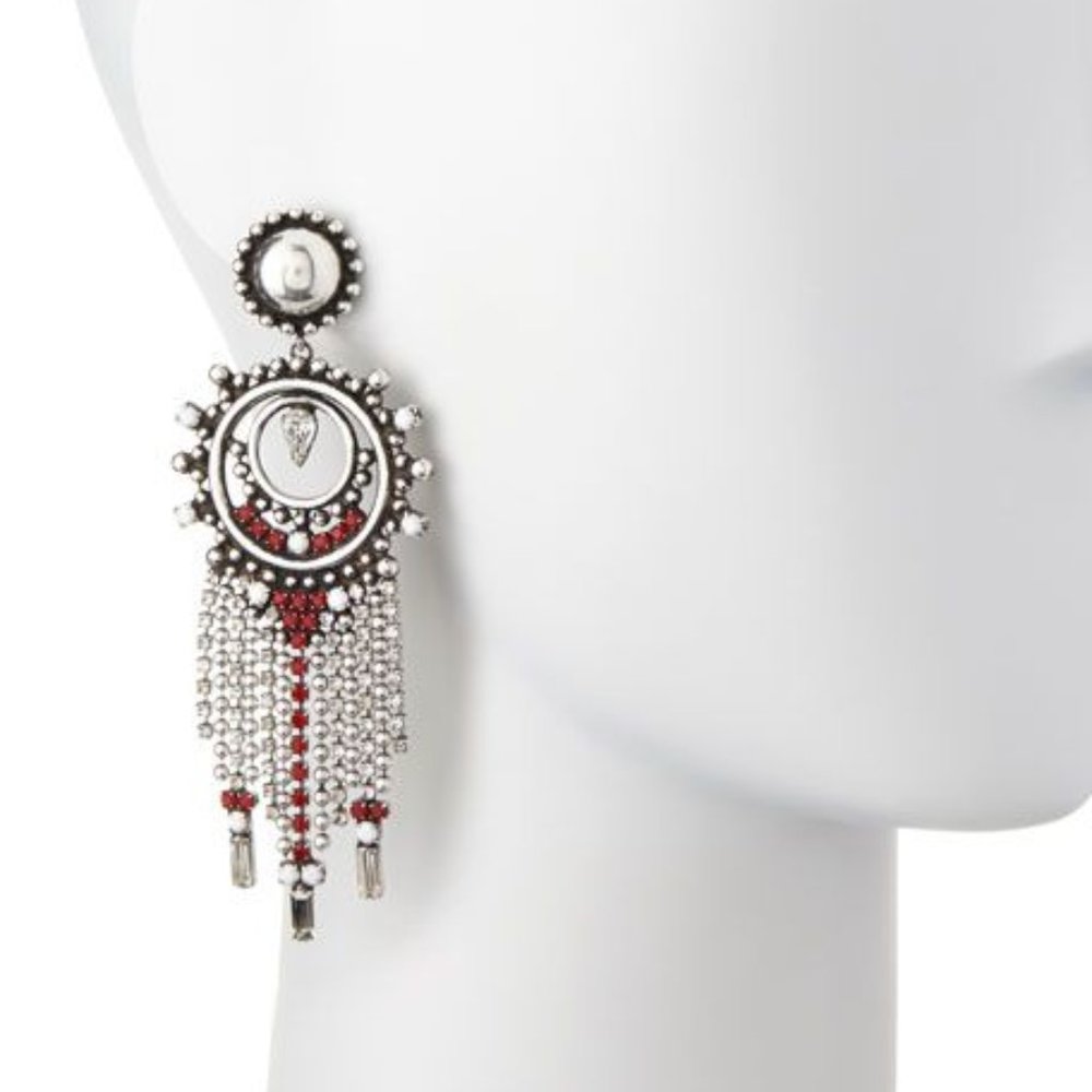 Dannijo Vitula Crystal Fringe Drop Earrings